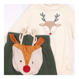 Christmas Green Leggings and Cream Bodysuit with R