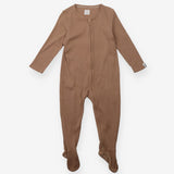 Brown Ribbed Sleepsuit