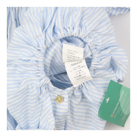 Amaia Dress Romper Linen Blue and White Strips