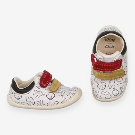 First Walker white Mickey hands velcro red yellow