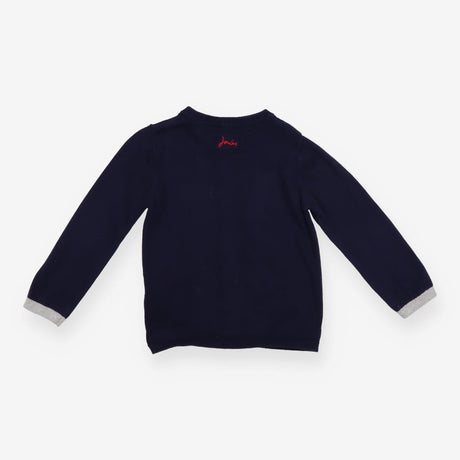 Cardigan Navy Party Dachshund Applique