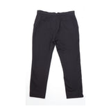 Black Stretch Cotton Blend Smart Tailored Slim Leg