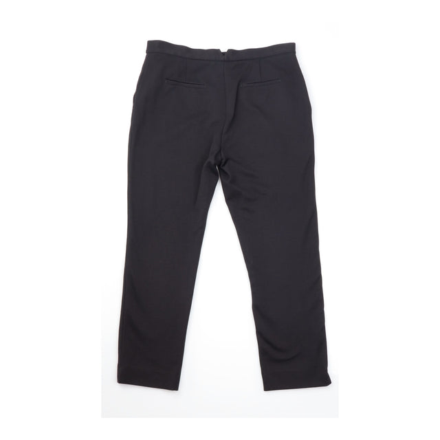 Black Stretch Cotton Blend Smart Tailored Slim Leg