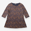 Tunic Top Charcoal Ochre Abstract Print