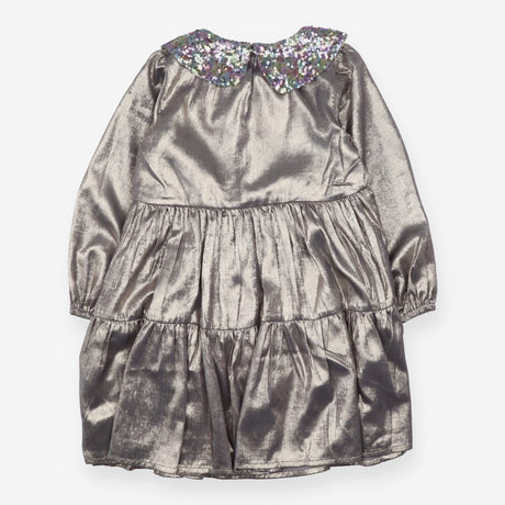 Dress LS silver sequin collar lined
