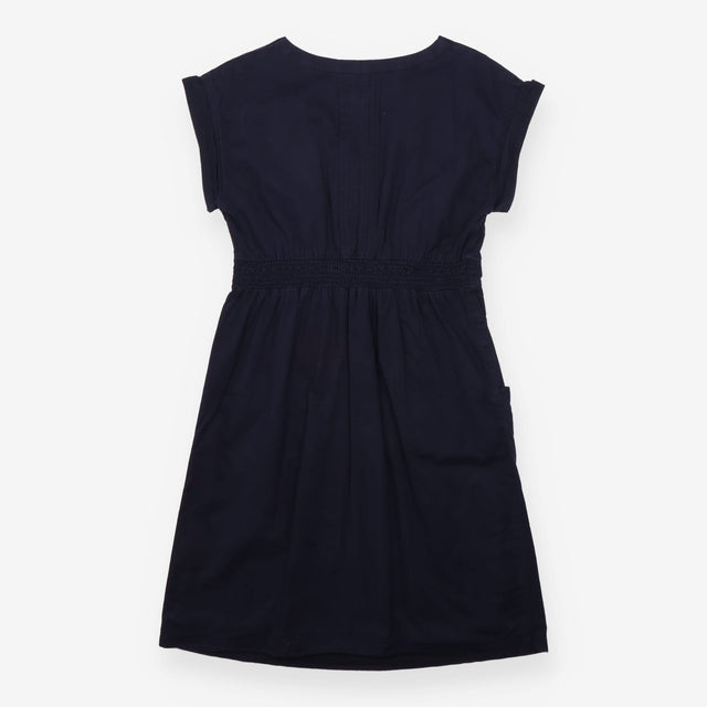 Dress Navy Wrap Front Tie Waist Short Sleeve