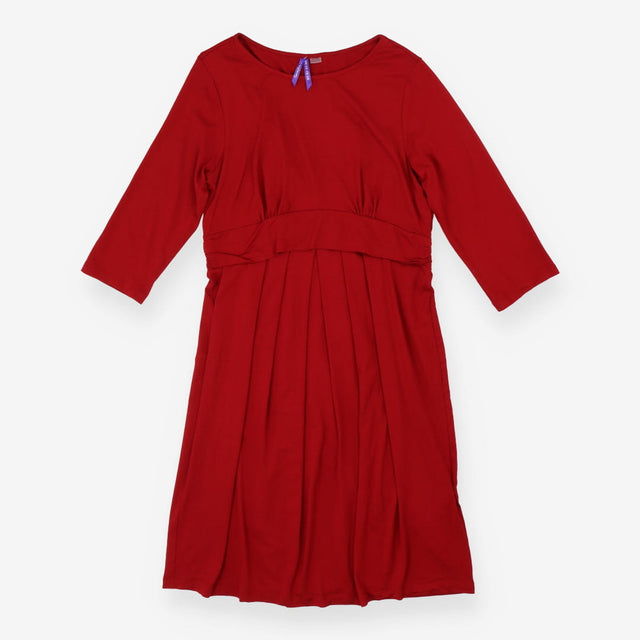 Red maternity/nursing dress mid length sleeves
