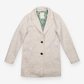 Coat Beige Oatmeal Textured Two Button Tailored Lo