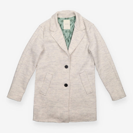 Coat Beige Oatmeal Textured Two Button Tailored Lo