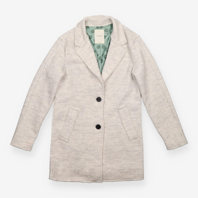 Coat Beige Oatmeal Textured Two Button Tailored Lo