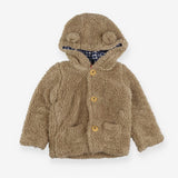 Jacket light brown fluffy bear with ears
