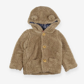 Jacket light brown fluffy bear with ears