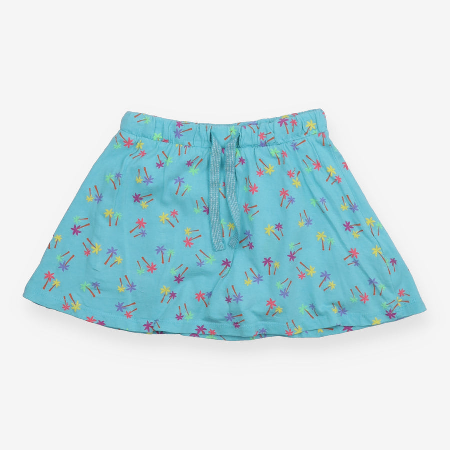 Skort blue small palm trees