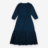 Teal Blue Star Print Elastic Waist Tiered M