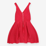 Cerise Pink Fit & Flare V‑Neck Dress