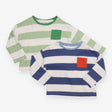 Green and Blue Striped Long Sleeves 2pc