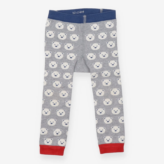 Knit leggings grey polar bears