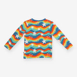T-Shirt Long Sleeve Rainbow Waves with Stars