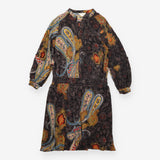 Dress 100% Silk Paisley Print Multicolour