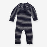 Romper Knit Navy with Elephants