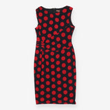 Dress black with  large red spots