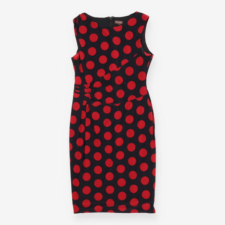 Dress black with  large red spots