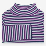T-Shirt Roll Neck Purple and Navy Stripe