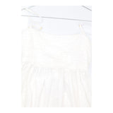 Dress Soft White Shirred Bodice Strappy Midi