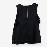 Black 100% Cotton Smart Sleeveless Vest Top
