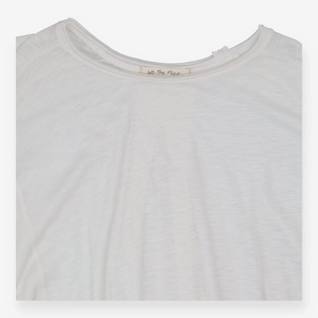 Top White Long Sleeve Asymmetric Top