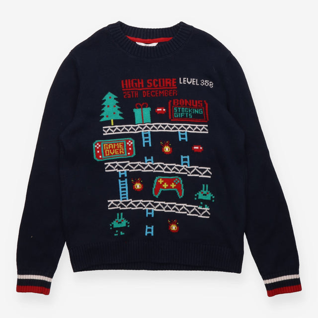 Sweater Knit Navy High Score Christmas