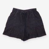 Shorts Black Eyelet Embroidered Cotton Blend Boho