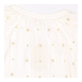 Blouse Ivory Metallic Gold Star Embroidered V-Neck