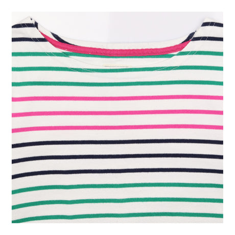 White Pink Green Navy Striped Long Sleeve Breton T