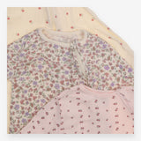 Sleepsuits 3pc pink floral zip