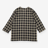 Vintage Checked Linen Blend Longline Shirt Jacket