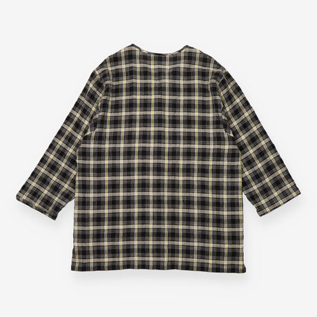 Vintage Checked Linen Blend Longline Shirt Jacket