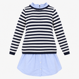 Top Navy White Stripe Layered Maternity Jumper