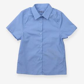 School shirt short sleeves blue