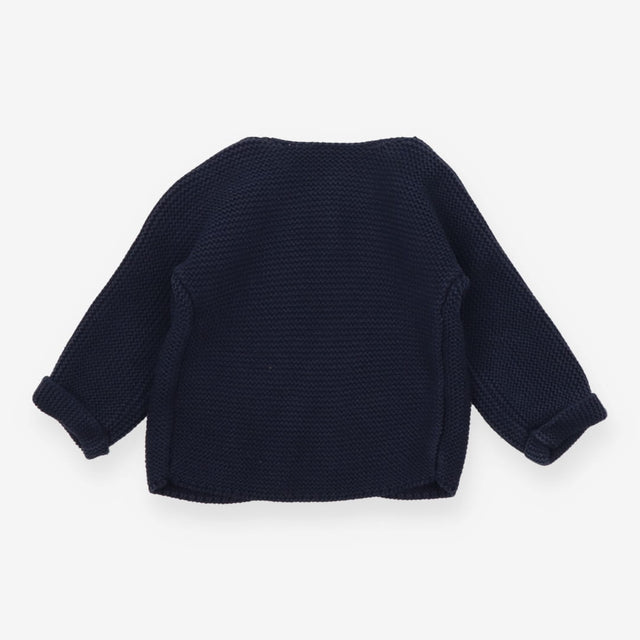Knitted Cardigan Navy with One Button