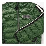 Coat green padded stripe to arm