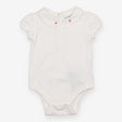 Bodysuit pink flower collar