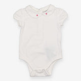 Bodysuit pink flower collar