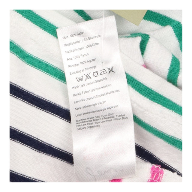 White Pink Green Navy Striped Long Sleeve Breton T