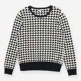 Paule Ka Black & White Geometric Knit Sweater Luxu