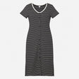 Black White Striped 100% Cotton Scoop Neck Shell B