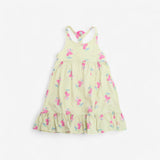 Yellow Striped Floral Dress