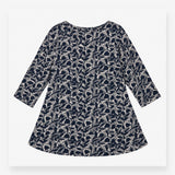 Tunic Top Navy Leaf Print Cotton Modal