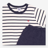 Outfit  navy white stripe SS tee navy jersey short