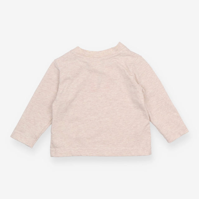 Long sleeve beige marl t-shirt